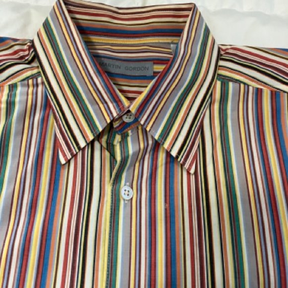 Martin Gordon Mu;ti-Colored Stripped Shirt - Picture 1 of 6